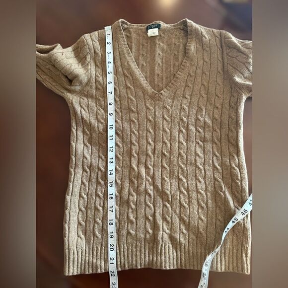 J Crew Merino Wool Cableknit V-Neck Sweater Size S - Picture 11 of 14
